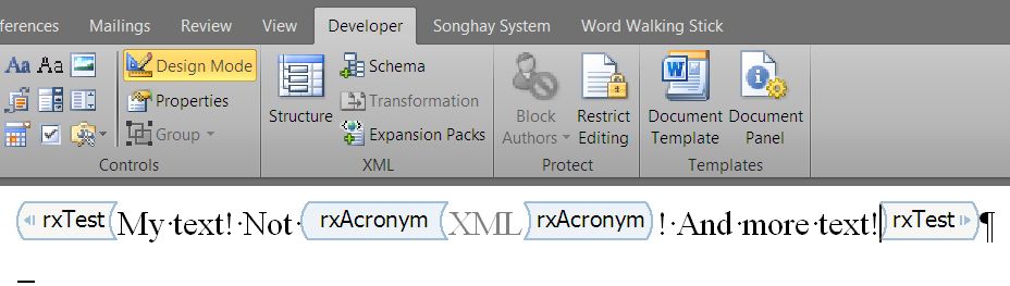 microsoft word content control